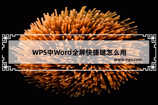 WPS中Word全屏快捷键怎么用