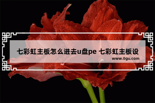 七彩虹主板怎么进去u盘pe 七彩虹主板设置从u盘启动
