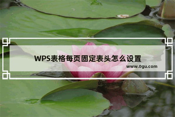 WPS表格每页固定表头怎么设置