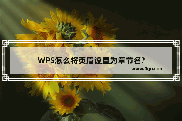 WPS怎么将页眉设置为章节名?
