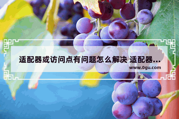 适配器或访问点有问题怎么解决 适配器或访问点有问题连不上无线