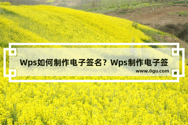Wps如何制作电子签名？Wps制作电子签名的教程