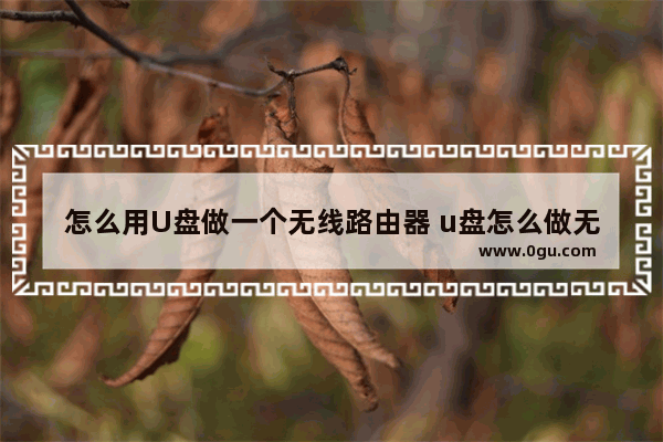 怎么用U盘做一个无线路由器 u盘怎么做无线wifi