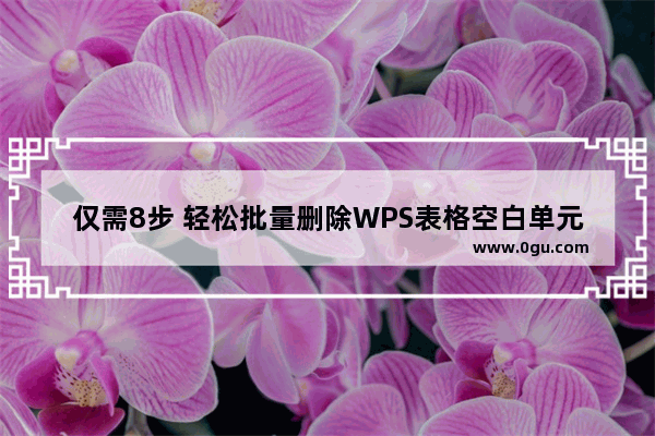 仅需8步 轻松批量删除WPS表格空白单元格