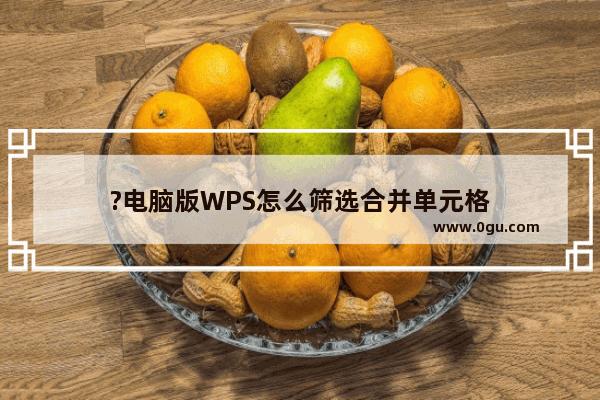 ?电脑版WPS怎么筛选合并单元格
