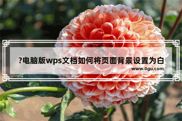 ?电脑版wps文档如何将页面背景设置为白色