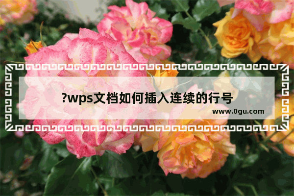?wps文档如何插入连续的行号