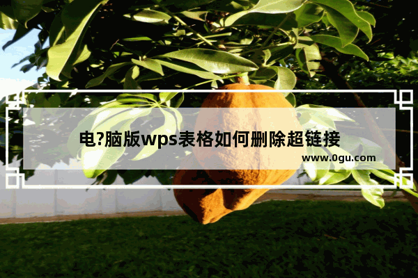 电?脑版wps表格如何删除超链接