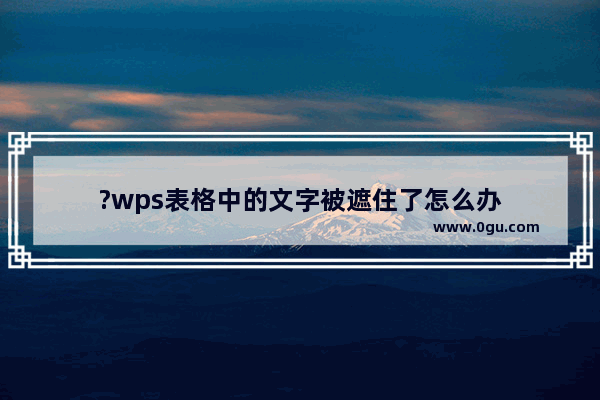 ?wps表格中的文字被遮住了怎么办