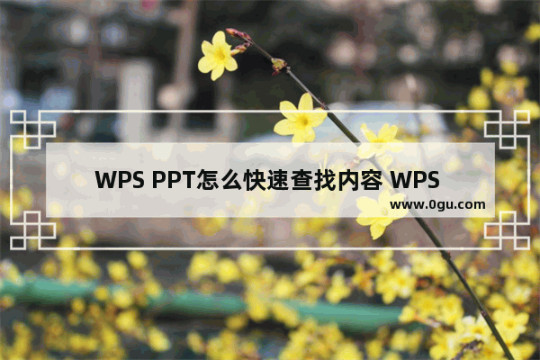 WPS PPT怎么快速查找内容 WPS PPT中快速查找和定位内容的设置方法