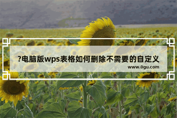 ?电脑版wps表格如何删除不需要的自定义视图