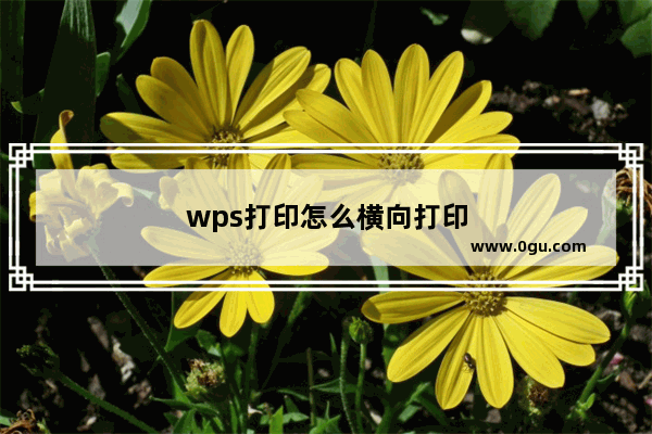 wps打印怎么横向打印