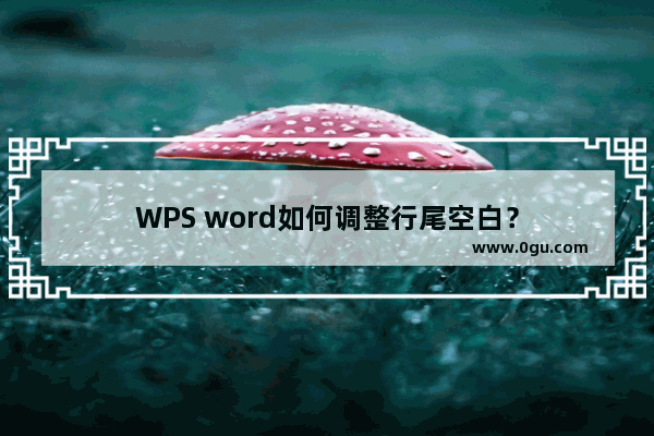WPS word如何调整行尾空白？
