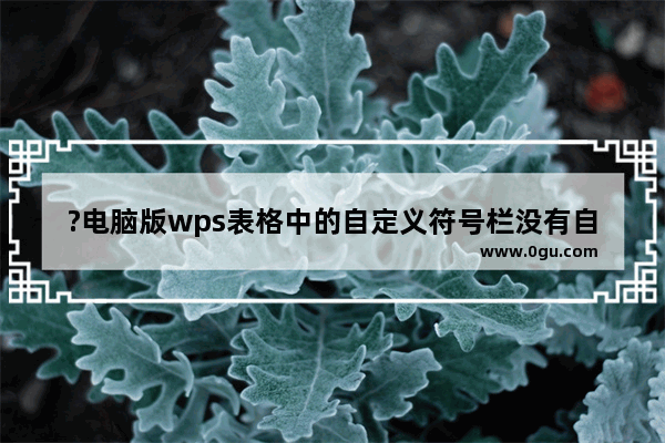 ?电脑版wps表格中的自定义符号栏没有自己所需的符号怎么办