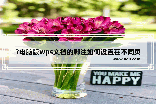 ?电脑版wps文档的脚注如何设置在不同页面上重新编号