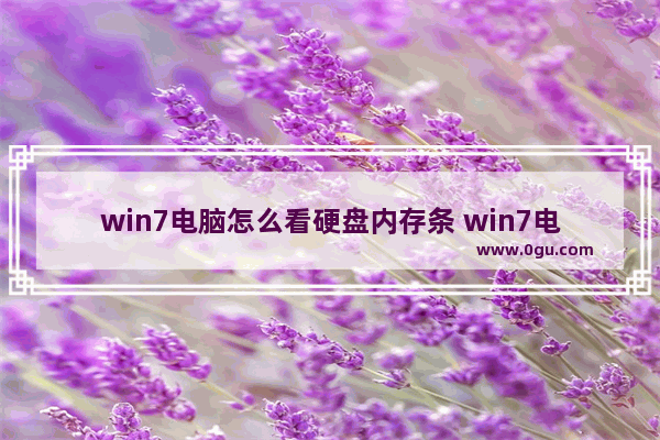 win7电脑怎么看硬盘内存条 win7电脑怎么看硬盘内存条多大
