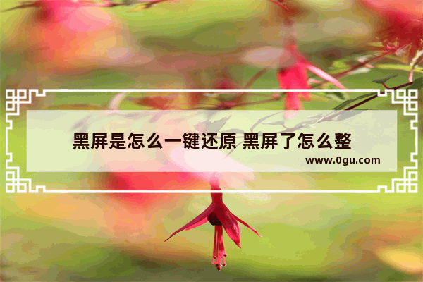 黑屏是怎么一键还原 黑屏了怎么整