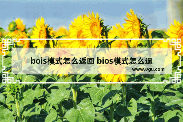 bois模式怎么返回 bios模式怎么退出去
