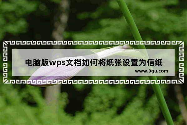 电脑版wps文档如何将纸张设置为信纸