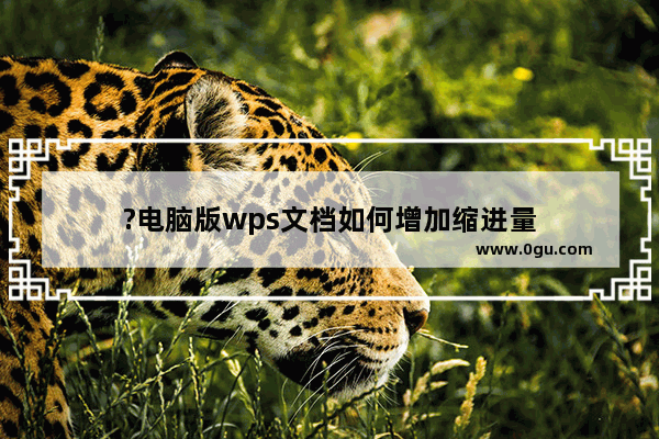 ?电脑版wps文档如何增加缩进量