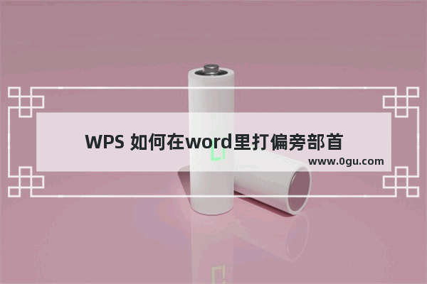 WPS 如何在word里打偏旁部首