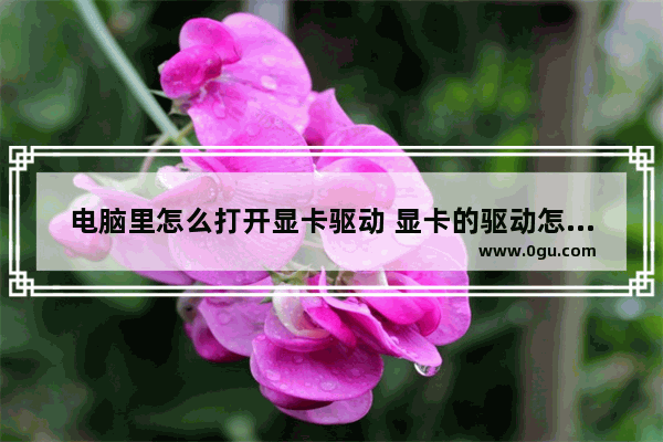 电脑里怎么打开显卡驱动 显卡的驱动怎么打开