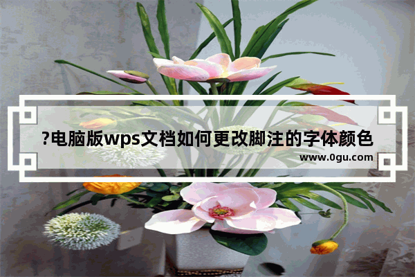 ?电脑版wps文档如何更改脚注的字体颜色