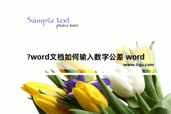 ?word文档如何输入数字公差 word文档设置数字公差的方法