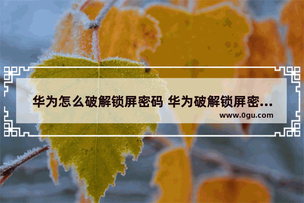 华为怎么破解锁屏密码 华为破解锁屏密码忘了