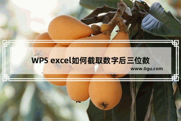 WPS excel如何截取数字后三位数