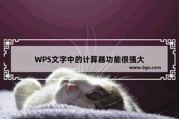 WPS文字中的计算器功能很强大