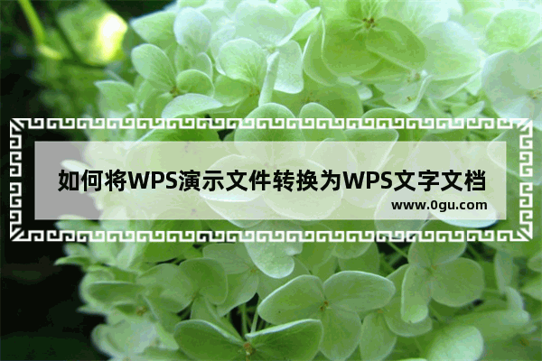 如何将WPS演示文件转换为WPS文字文档？