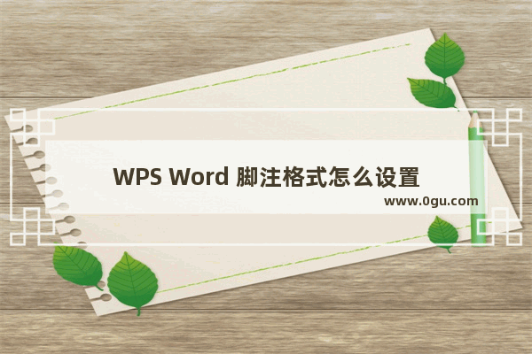 WPS Word 脚注格式怎么设置