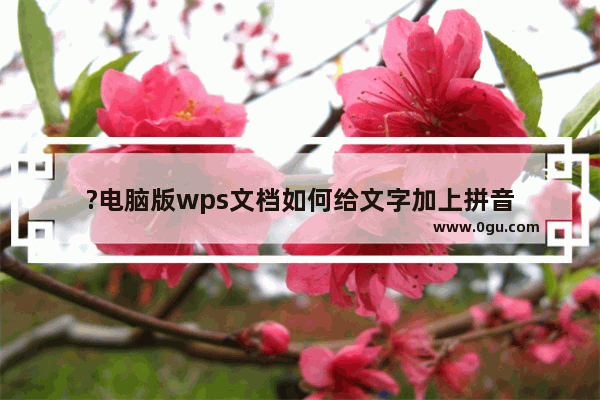 ?电脑版wps文档如何给文字加上拼音