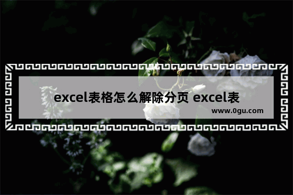 excel表格怎么解除分页 excel表格中如何取消分页