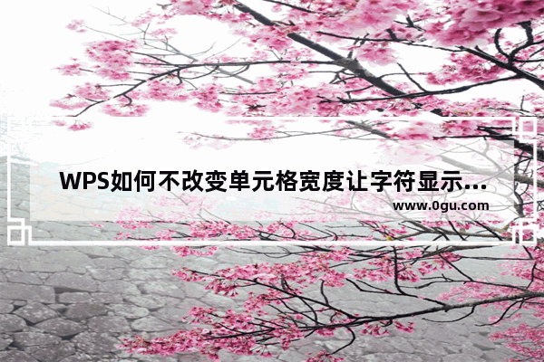 WPS如何不改变单元格宽度让字符显示完整