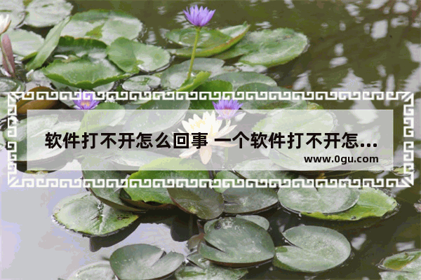 软件打不开怎么回事 一个软件打不开怎么回事