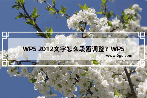 WPS 2012文字怎么段落调整？WPS 2012文字段落调整的技巧