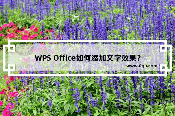 WPS Office如何添加文字效果？
