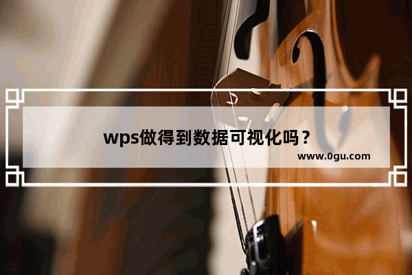 wps做得到数据可视化吗？