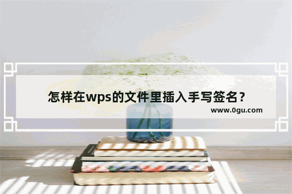 怎样在wps的文件里插入手写签名？