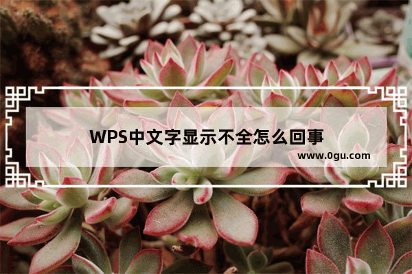 WPS中文字显示不全怎么回事