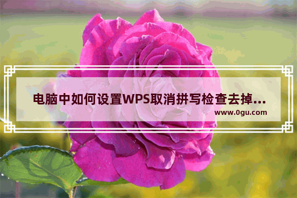电脑中如何设置WPS取消拼写检查去掉文字下方的波浪线
