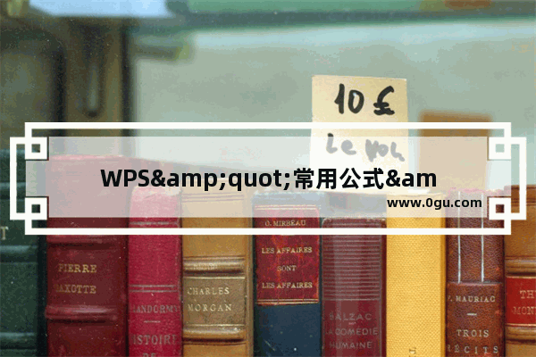 WPS&quot;常用公式&quot;功能使用详解