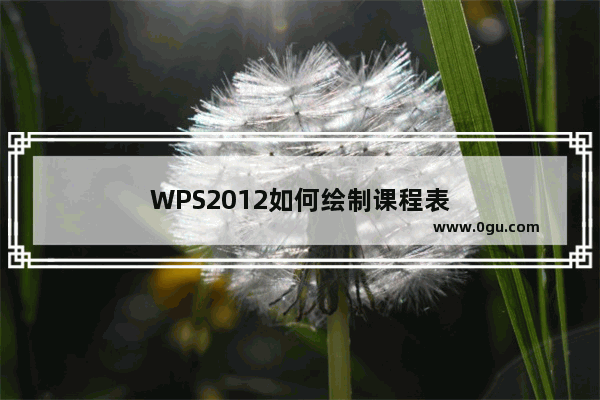 WPS2012如何绘制课程表