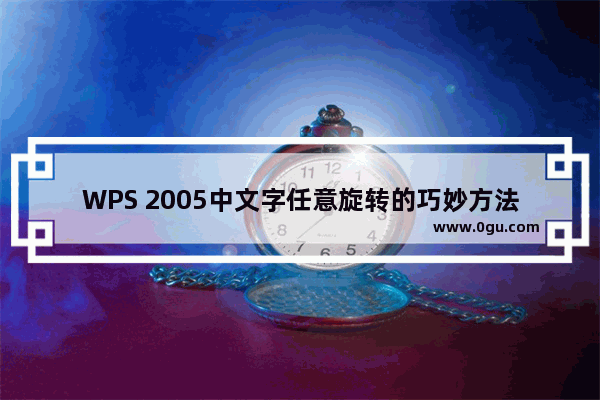 WPS 2005中文字任意旋转的巧妙方法