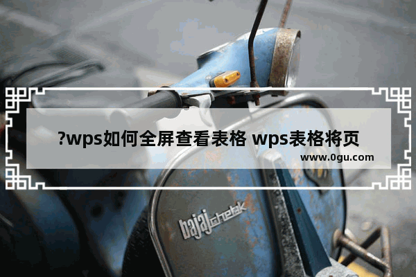 ?wps如何全屏查看表格 wps表格将页面设置为全屏显示的方法