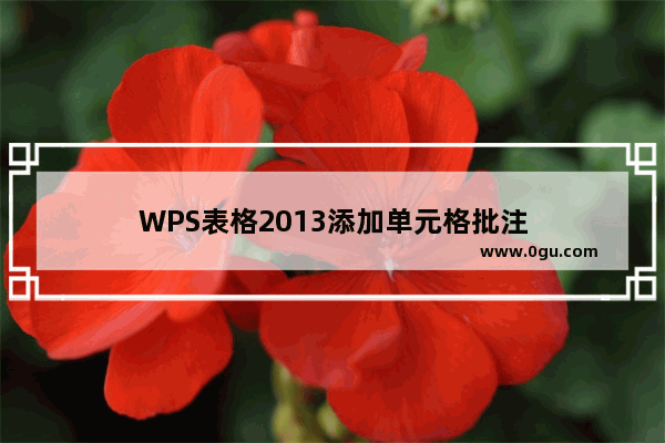 WPS表格2013添加单元格批注
