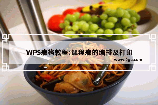WPS表格教程:课程表的编排及打印