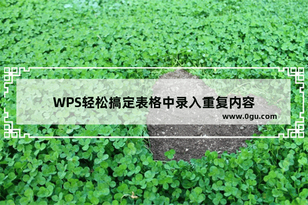 WPS轻松搞定表格中录入重复内容